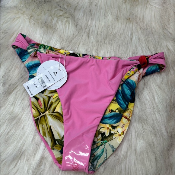 🆕 PQ Swim  Flower Print Bikini Bottom Reversible with side Nots - Picture 9 of 9
